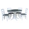 International Concepts 36 in. Round Extension Dining Table with 4 Madrid LadderBack Chairs - 5 Piece Dining Set K05-36RXT-27B-C2-4 - alternate 4